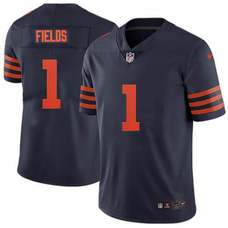 Men's Chicago Bears #1 Justin Fields Navy Vapor Untouchable Limited Stitched Jersey